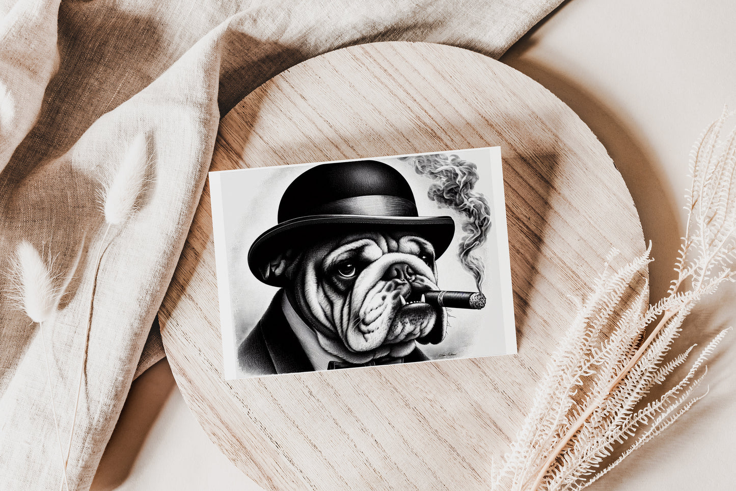 English Bulldog with Derby Hat BD005