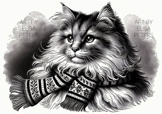 Cat with Scarf CT002