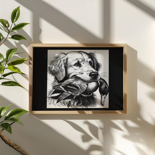 Golden Retriever with Mallard GR024